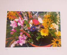 'Bucket of Summer Flowers' Print by Anita Geaney