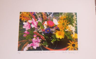 'Bucket of Summer Flowers' Print by Anita Geaney
