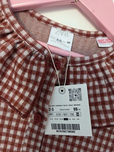 2-3years, With Tags Zara Plaid Gingham Ruffle Dress
