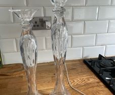 Cut glass candle sticks