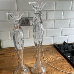 Cut glass candle sticks