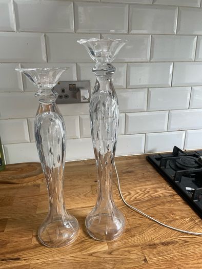 Cut glass candle sticks