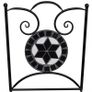 3 Piece Bistro Set Ceramic Tile Black and White Image 5