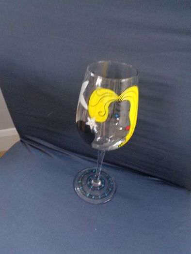 Hand Painted Wine Glass for Sale