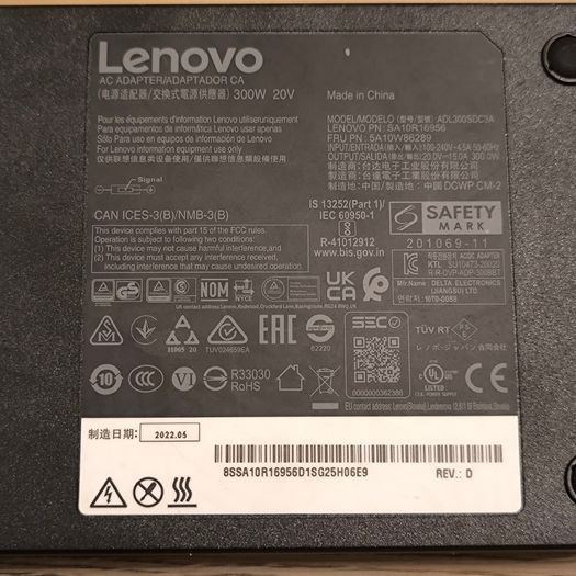 Original Lenovo 300W AC Adapter Charger (Legion / ThinkPad)