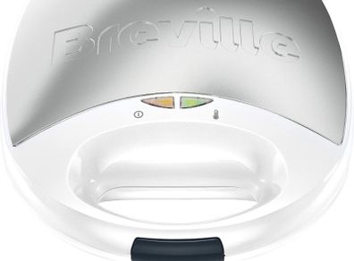 Sandwich Toaster and Toastie Maker, 2-Slice, Non-Stick, 750 W, White and Stainless Steel (FREE POSTAGE)