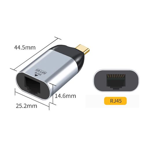 USB-C Compact External Gigabit (1000Mbps) Ethernet/Network Card Adapter Gold-Plated/Aluminum-Alloy Adapter (Brand New/Warranty)