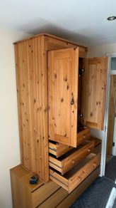 Solid Pine Wardrobe with Drawers - Excellent Storage