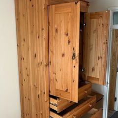 Solid Pine Wardrobe with Drawers - Excellent Storage