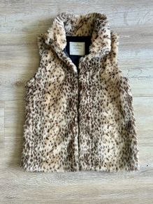 Animal print furry gilet, 10/11y