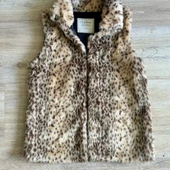 Animal print furry gilet, 10/11y