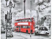 Folding Room Divider 200x170 cm London Bus Black and White