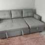 Silver Grey Corner Sofa Bed Storage Free Delivery Image 5