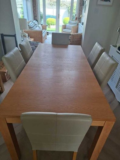 Oak Dining Table(extending) and Chair Set and Sideboard