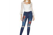 Quiz cream lace choker long sleeve bodysuit Size UK8 EU36 Postage included