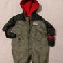 Waterproof Warm Fleece lined hooded Pram Suit wth mittens, all in one, Image 2