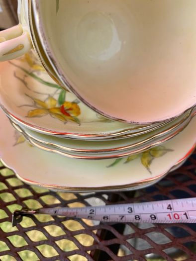 Tea Set vintage China Daffodil pale yellow