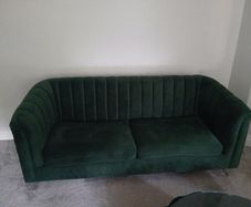 Green Velvet 3-Seater Sofa Great Condition