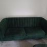 Green Velvet 3-Seater Sofa Great Condition Image 3