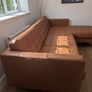 IKEA LANDSKRONA 3 Seater Chaise Sofa Tan Leather Look Image 2