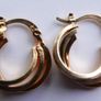 Vintage Gold Plated Triple Hoop Earrings Image 4