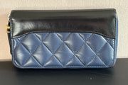 chanel Gabrielle Navy black Small zip wallet Retail 990 Euro