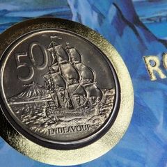 Antarctica first day coin stamp cover 1988 | HMS Endeavour New Zealand mint