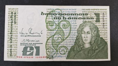 Ireland 1 Pound 1989 Queen Medb (FGK) Banknote