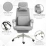 Vinsetto High Back Office Chair Reclining w/ Footrest Grey Image 5