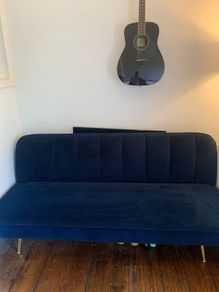Habitat Navy Blue Velvet Sofa Bed