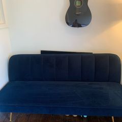 Habitat Navy Blue Velvet Sofa Bed