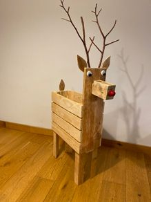 Rudolph. Apple Crate Christmas decoration
