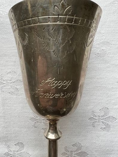 Vintage  Plated (Silver) wedding anniversary goblet