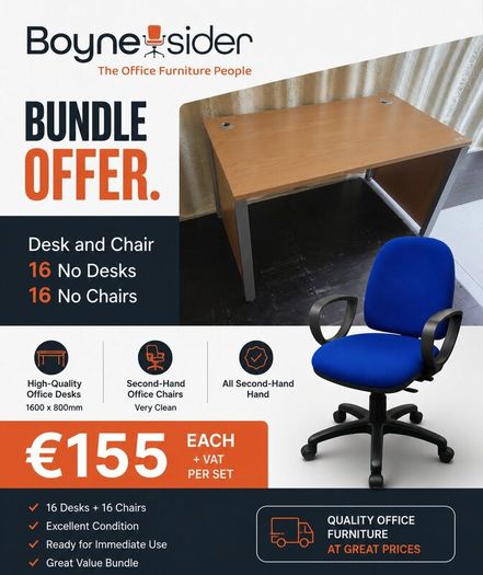 Oak desks x 15 second-hand