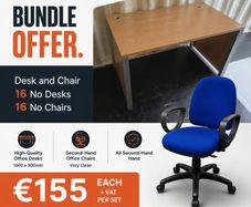 Oak desks x 15 second-hand