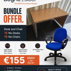 Oak desks x 15 second-hand