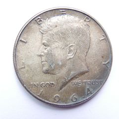 1964 USA Kennedy Silver Half Dollar Coin - 90% Silver.