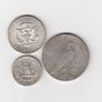 USA, Dollar,Half Dollar, Quarter Dollar coins, 3 x 90% silver coins (no. 484) Image 2