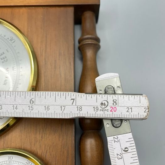 Vintage Barigo Oak Weather Station Hygrometer Barometer Thermometer Germany