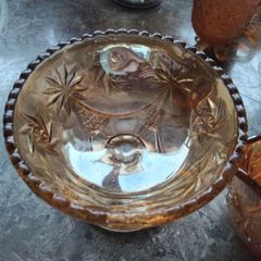 A Gorgeous Vintage 2piece Vintage Carnival Glass Set
