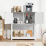 Coffee Bar Cabinet, 31.5 x 13.8 x 34.6 in Farmhouse Coffee Bar Cabinet with 3-Tier Storage, Coffee Bar Table with Magnet Doors, Farmhouse Sideboard Buffet Cabinet for Living Room, Entryway Image 6