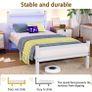 Single Bed Frame with Headboard & LED Lights,Heavy Duty Metal Platform Bed Frame with Charging Station Image 7