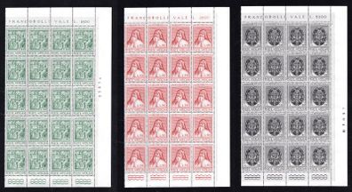 1972 Vatican City The 500th Anniversary of the Death of Bessarione Commemorative Stamps Marginal Panes of 20 Mint Never Hinged (MNH)