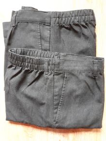 Boys Grey and Black School Trousers. Age 10-11