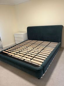 Superking teal Velvet bed