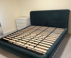 Superking teal Velvet bed