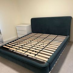 Superking teal Velvet bed