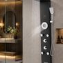 6-in-1 Black Stainless Steel Shower Panel with LED Rainfall, Mist and Temperature Display Image 3