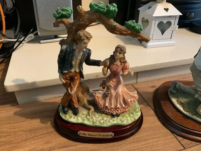 Clock, figures, Display Cabinet