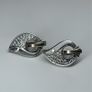 925 Silver & 375 Gold Earrings and Ring Set with Cubic Zirconia Image 5